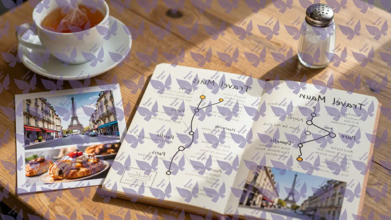 Персонализированный маршрут путешествия с заметками, фото и чашкой чая