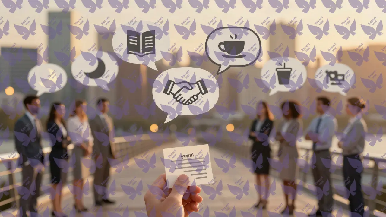 Символический мост из речевых пузырей с иконками: кофе, книга, рукопожатие, тишина.