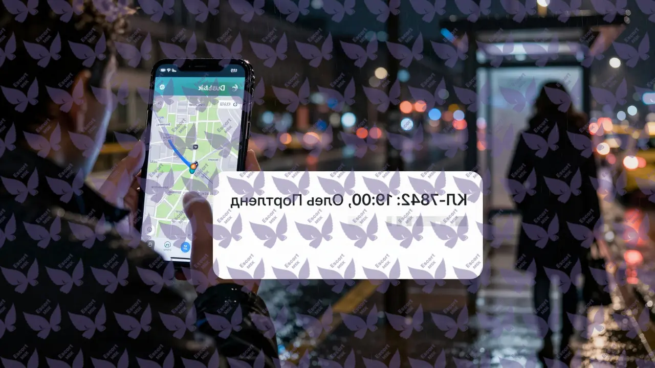 Смартфон с исчезающим сообщением, человек в такси получает только координаты, без имени и фото.