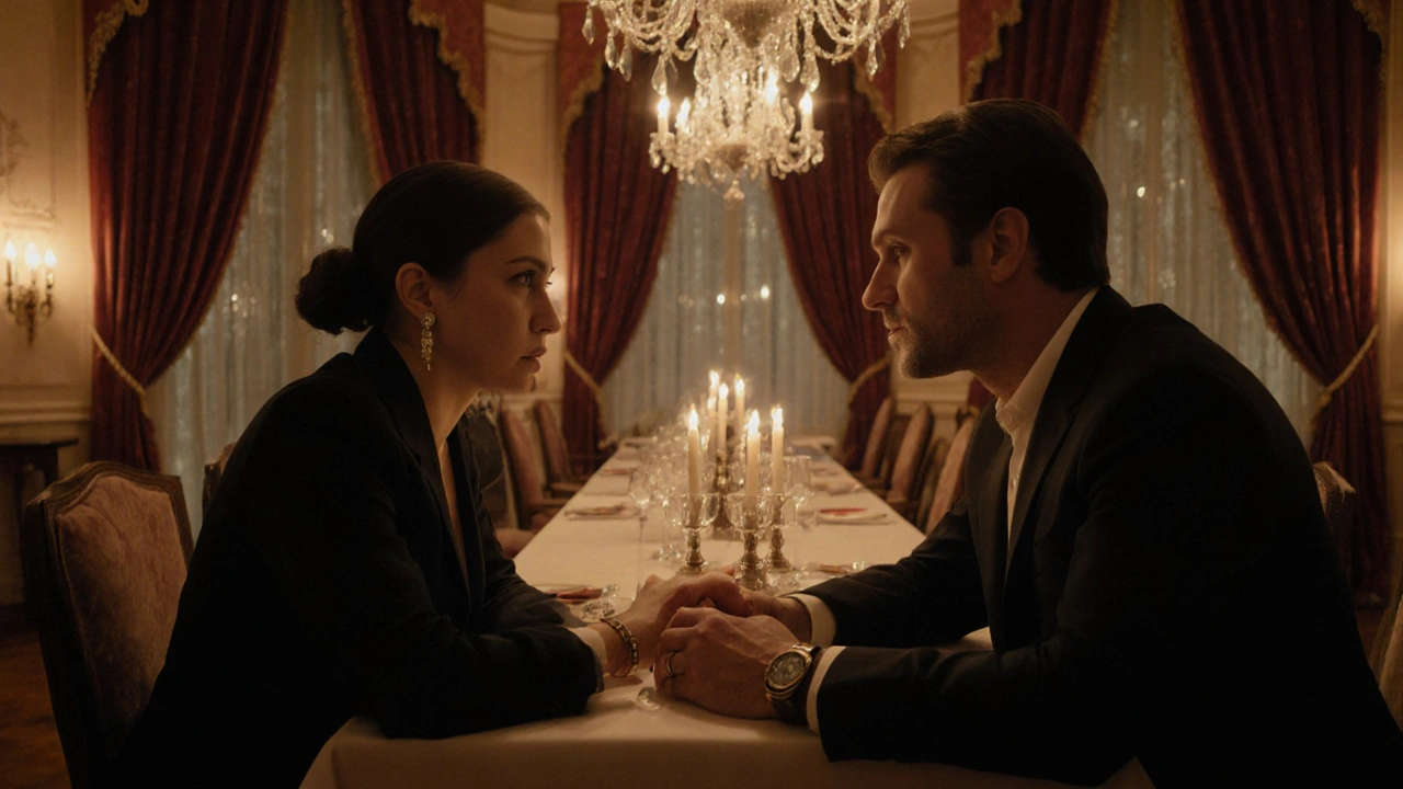 Два человека за ужином в элегантном ресторане Санкт-Петербурга